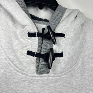 Bar III Gray Toggle Hoodie Mens XXL Sherpa Lined Hood Elbow Patches Athleisure